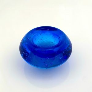 Blue Murano tea light holder.